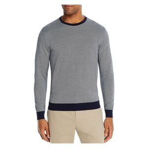 DYLAN GRAY Mens Navy Patterned Long Sleeve Casual Shirt M